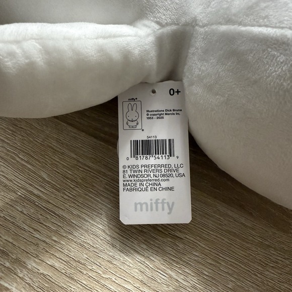 MIFFY White 14" Stuffed Plush w/ Hawaiian Floral Pink Plumeria Flower Hair Clip - Picture 7 of 12